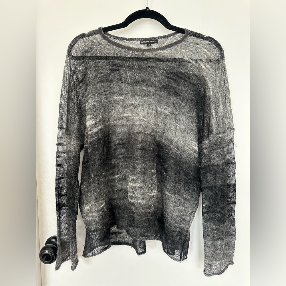 Vintage Barbara Who? sheer knit tie dye space dye sweater